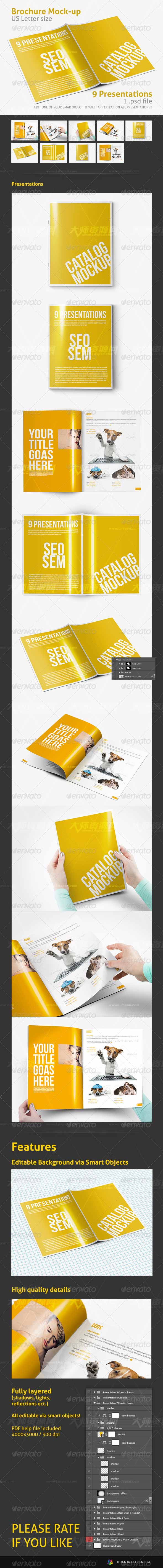 Photorealistic Brochure Catalog Mockup,逼真的画册展示模型